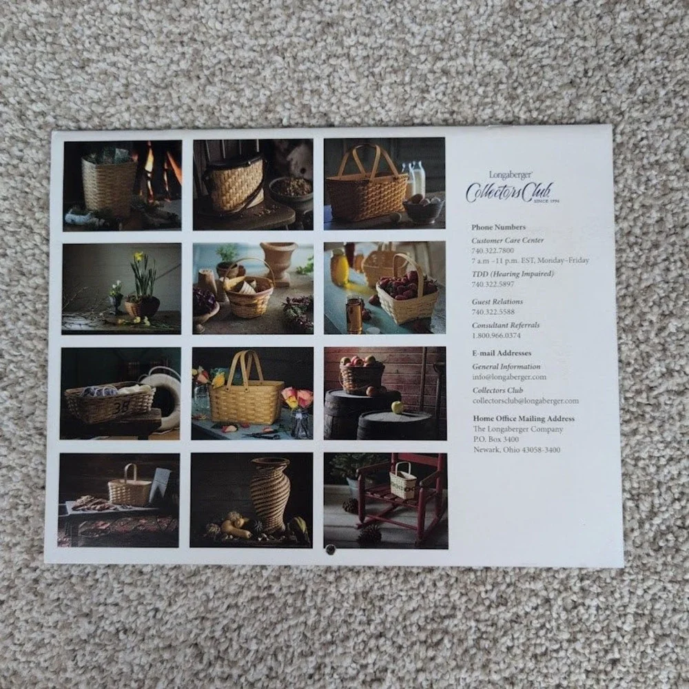 Longaberger‎ Collector's Club 2009 Calendar Every Month A Memory